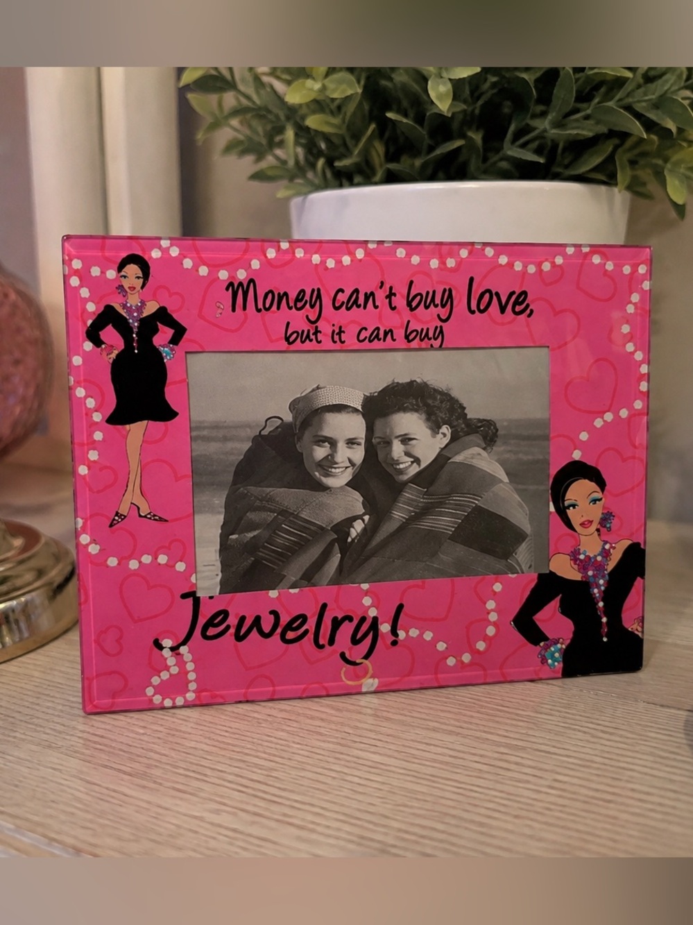 RARE One of a Kind Girls Working Girls Design Jewelry Picture Frame